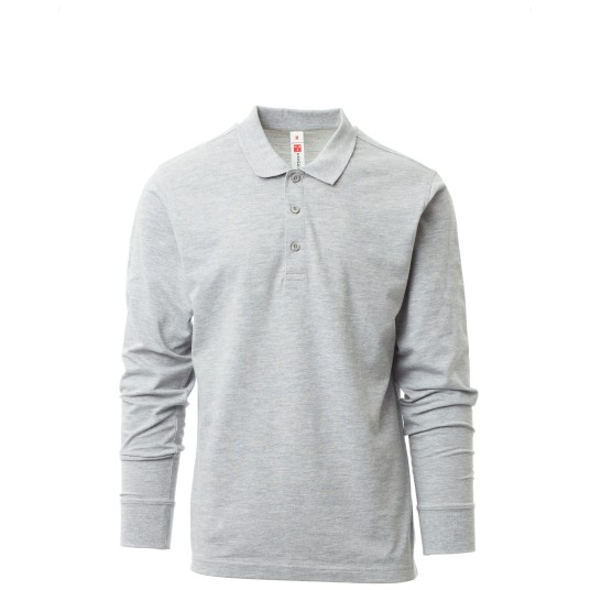 KOSZULKA POLO DŁUGI RĘKAW VERONA MELANGE - SZARY MELANŻ