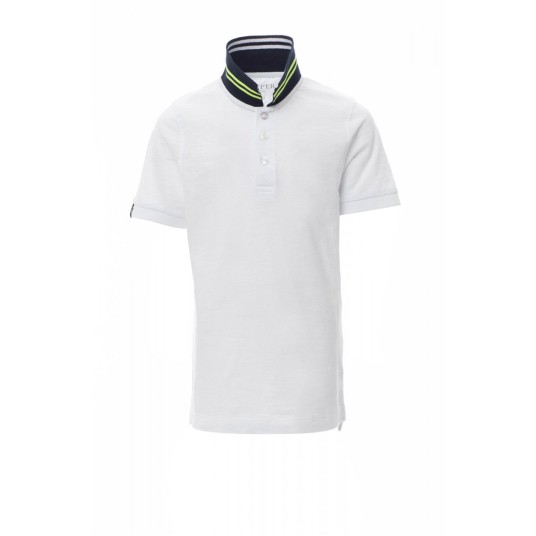 KOSZULKA POLO DZIECIĘCA NAUTIC KIDS - BIAŁY/GRANATOWO-BIAŁY/ŻÓŁTY FLUO