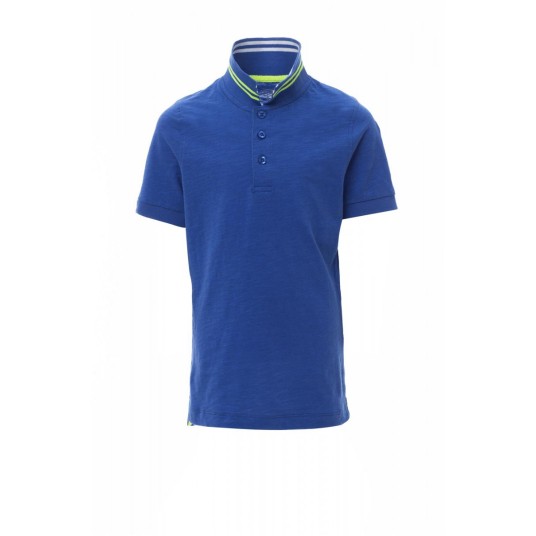 KOSZULKA POLO DZIECIĘCA NAUTIC KIDS - NAUTYCZNY KRÓLEWSKI NIEBIESKI/BIAŁO-ŻÓŁTY FLUO