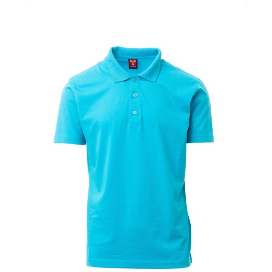 KOSZULKA POLO KRÓTKI RĘKAW AMALFI - BŁĘKIT TURKUSOWY