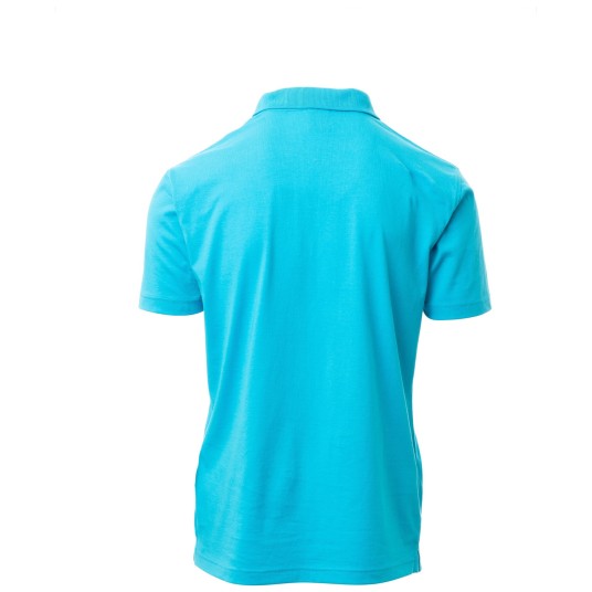 KOSZULKA POLO KRÓTKI RĘKAW AMALFI - BŁĘKIT TURKUSOWY