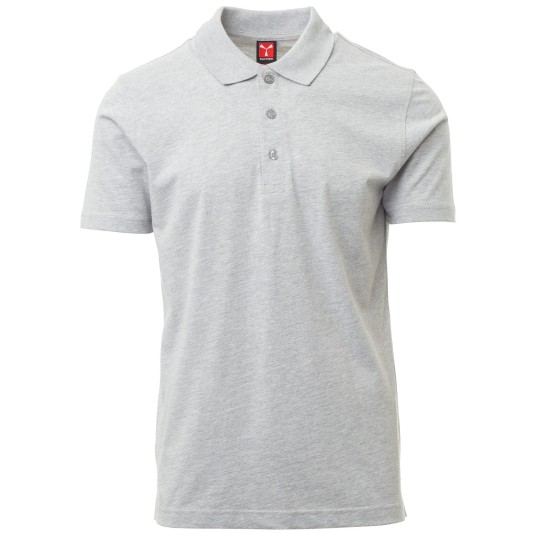 KOSZULKA POLO KRÓTKI RĘKAW AMALFI MELANGE - SZARY MELANŻ