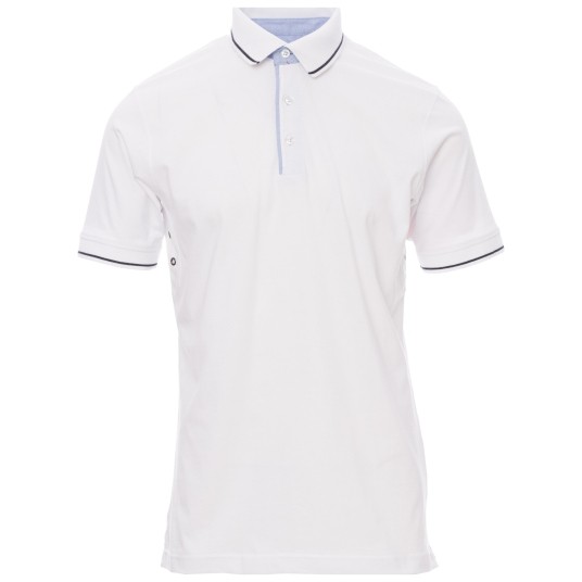 KOSZULKA POLO KRÓTKI RĘKAW CAMBRIDGE - BIAŁY-GRANATOWY