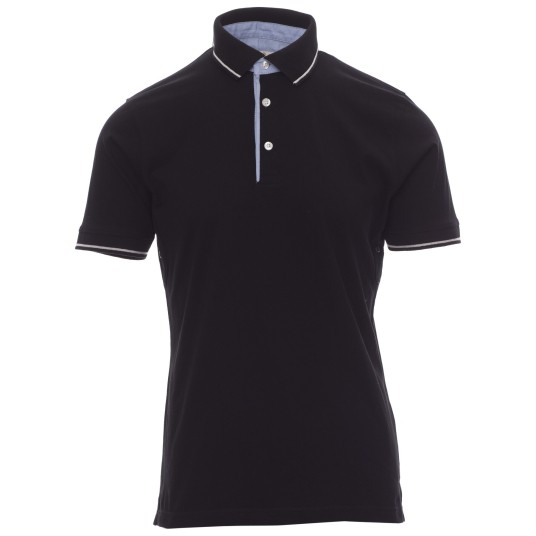 KOSZULKA POLO KRÓTKI RĘKAW CAMBRIDGE - CZARNY-BIAŁY