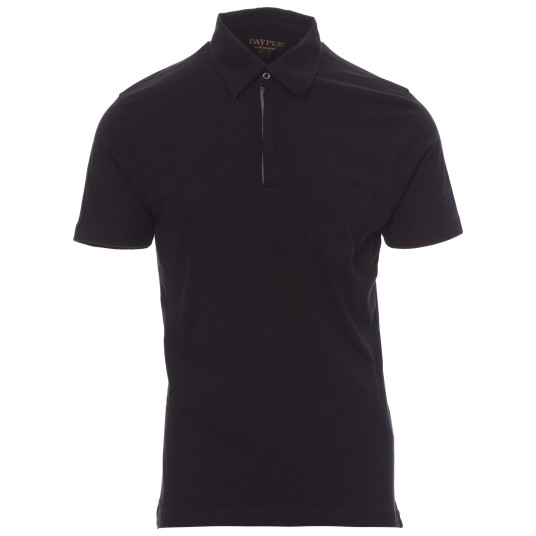 KOSZULKA POLO KRÓTKI RĘKAW CHIC - CZARNY-SZARY STALOWY