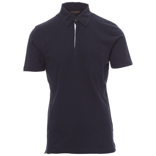 KOSZULKA POLO KRÓTKI RĘKAW CHIC - GRANATOWY-BIAŁY