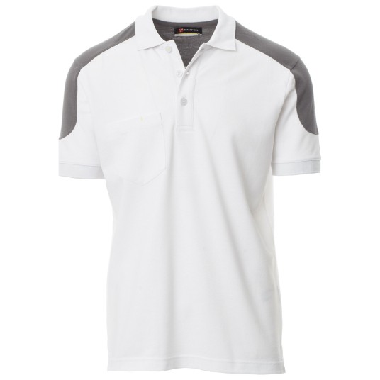 KOSZULKA POLO KRÓTKI RĘKAW COMPANY - BIANCO-SMOKE