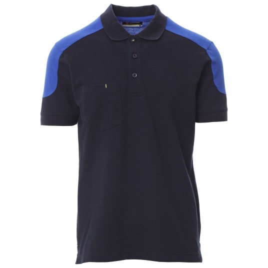 KOSZULKA POLO KRÓTKI RĘKAW COMPANY - GRANATOWY-KRÓLEWSKI NIEBIESKI