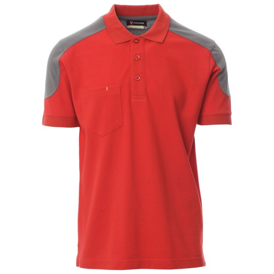 KOSZULKA POLO KRÓTKI RĘKAW COMPANY - ROSSO-SMOKE