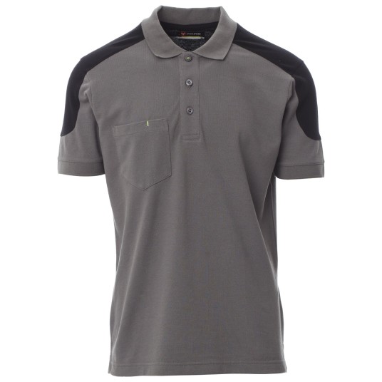 KOSZULKA POLO KRÓTKI RĘKAW COMPANY - ZADYMIONY-CZARNY