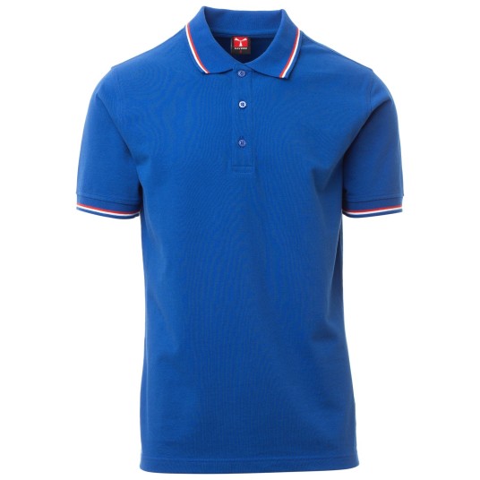 KOSZULKA POLO KRÓTKI RĘKAW FRANCE - KRÓLEWSKI NIEBIESKI