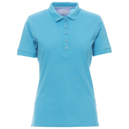 KOSZULKA POLO KRÓTKI RĘKAW GLAMOUR - BŁĘKIT TURKUSOWY