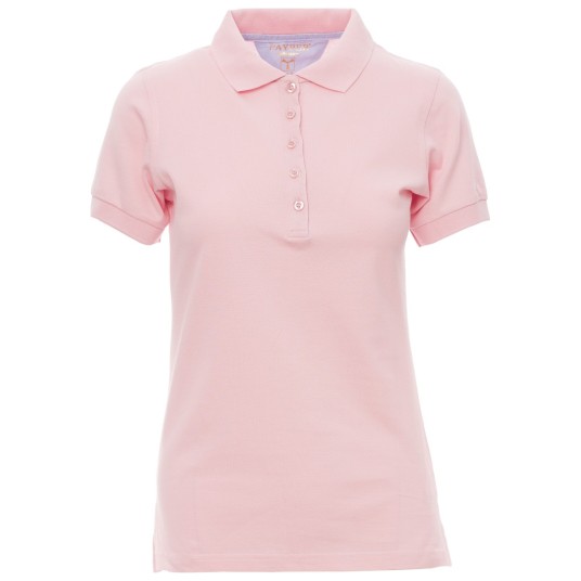 KOSZULKA POLO KRÓTKI RĘKAW GLAMOUR - CIENISTY RÓŻOWY