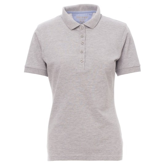 KOSZULKA POLO KRÓTKI RĘKAW GLAMOUR MELANGE - SZARY MELANŻ