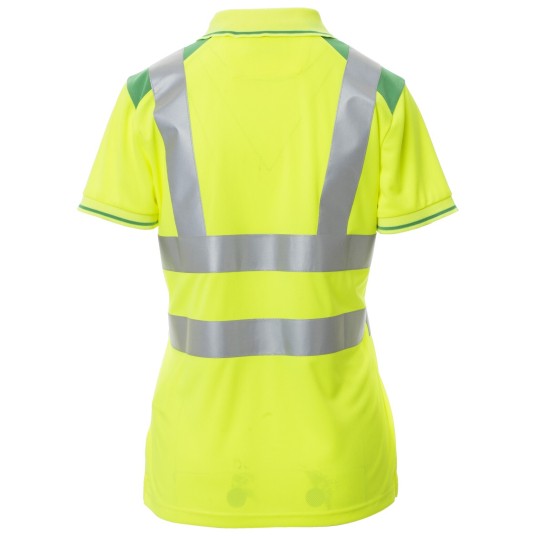 KOSZULKA POLO KRÓTKI RĘKAW GUARD+LADY - ŻÓŁTY FLUO-ŻELOWY ZIELONY