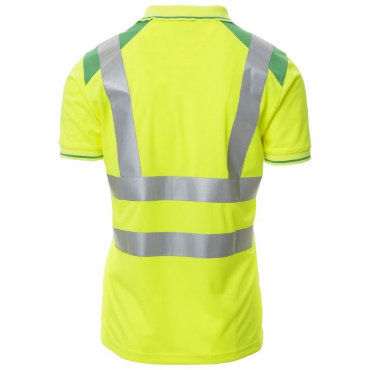 KOSZULKA POLO KRÓTKI RĘKAW GUARD+ - ŻÓŁTY FLUO-ŻELOWY ZIELONY