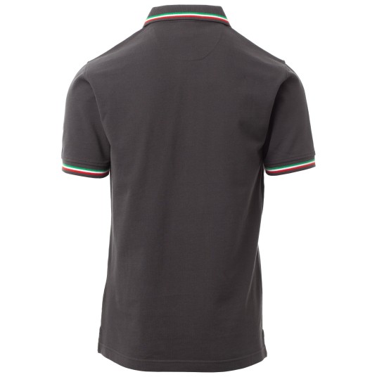 KOSZULKA POLO KRÓTKI RĘKAW ITALIA - ANTRACYTOWY