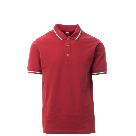 KOSZULKA POLO KRÓTKI RĘKAW ITALIA - BORDOWY