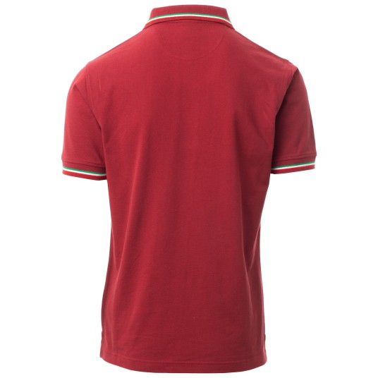 KOSZULKA POLO KRÓTKI RĘKAW ITALIA - BORDOWY