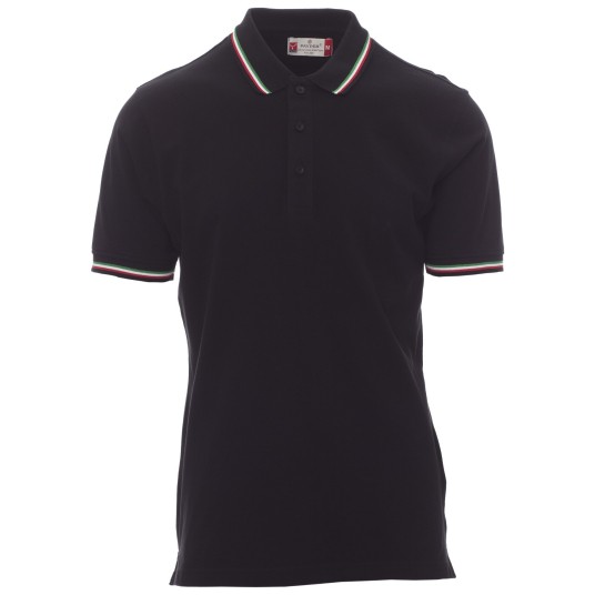 KOSZULKA POLO KRÓTKI RĘKAW ITALIA - CZARNY
