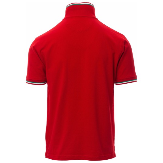 KOSZULKA POLO KRÓTKI RĘKAW ITALIA - CZERWIEŃ MARSOWA