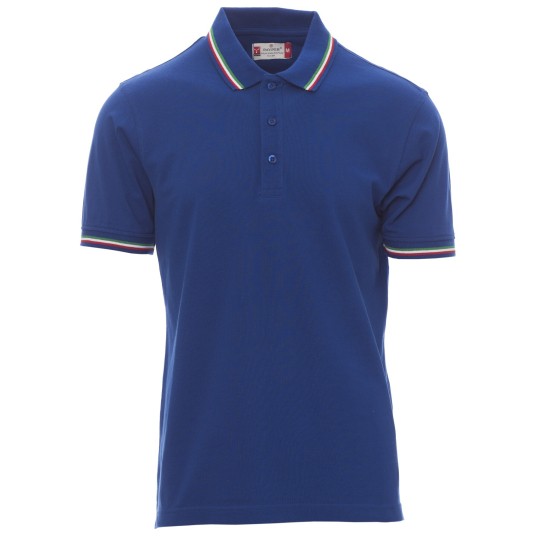 KOSZULKA POLO KRÓTKI RĘKAW ITALIA - KRÓLEWSKI NIEBIESKI