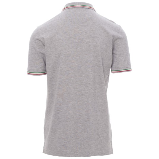 KOSZULKA POLO KRÓTKI RĘKAW ITALIA MELANGE - SZARY MELANŻ