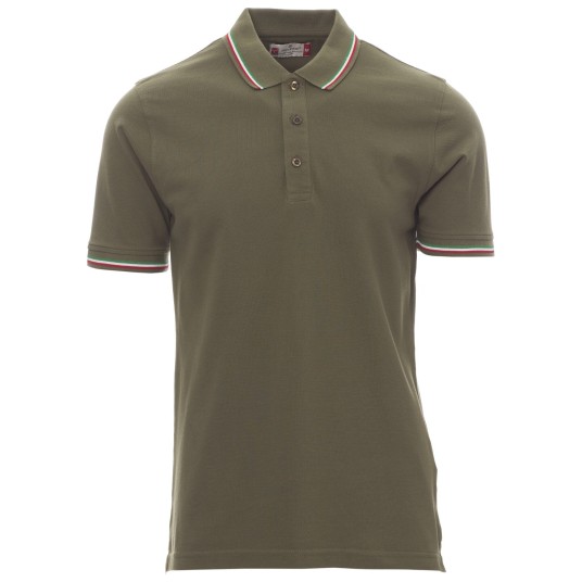 KOSZULKA POLO KRÓTKI RĘKAW ITALIA - ZIELONY WOJSKOWY