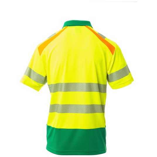KOSZULKA POLO KRÓTKI RĘKAW LANE - ŻÓŁTY FLUO-ŻELOWY ZIELONY