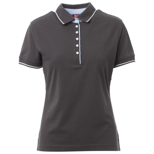 KOSZULKA POLO KRÓTKI RĘKAW LEEDS - ANTRACITE-BIANCO