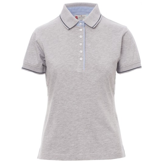 KOSZULKA POLO KRÓTKI RĘKAW LEEDS MELANGE - SZARY MELANŻ-GRANATOWY
