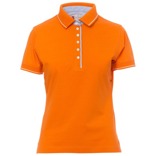 KOSZULKA POLO KRÓTKI RĘKAW LEEDS - POMARAŃCZOWY-BIAŁY
