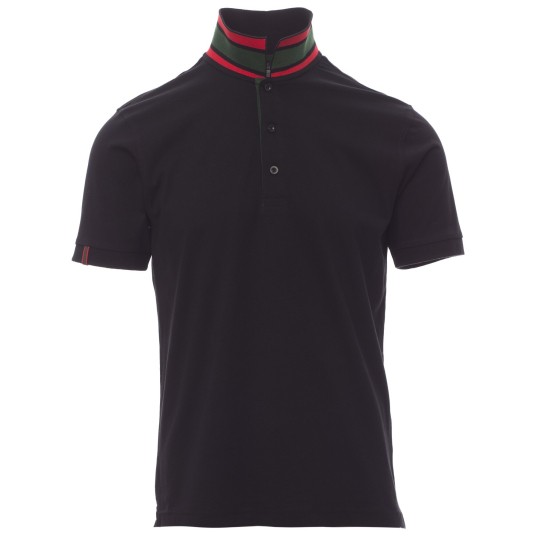 KOSZULKA POLO KRÓTKI RĘKAW MEMPHIS - CZARNY-CZERWONO-ZIELONY