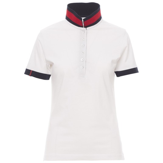 KOSZULKA POLO KRÓTKI RĘKAW MEMPHIS LADY - BIAŁY-CZERWONO-NIEBIESKI