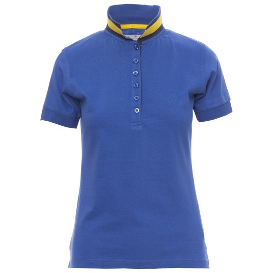 KOSZULKA POLO KRÓTKI RĘKAW MEMPHIS LADY - KRÓLEWSKI NIEBIESKI-ŻÓŁTO-GRANATOWY