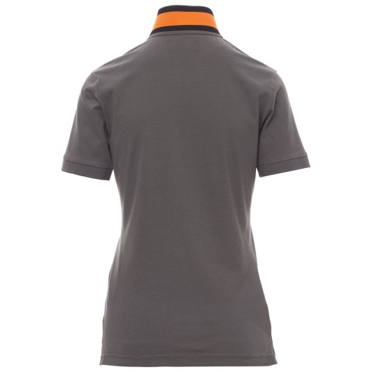 KOSZULKA POLO KRÓTKI RĘKAW MEMPHIS LADY - ZADYMIONY-ŻYWY POMARAŃCZOWY-CZARNY
