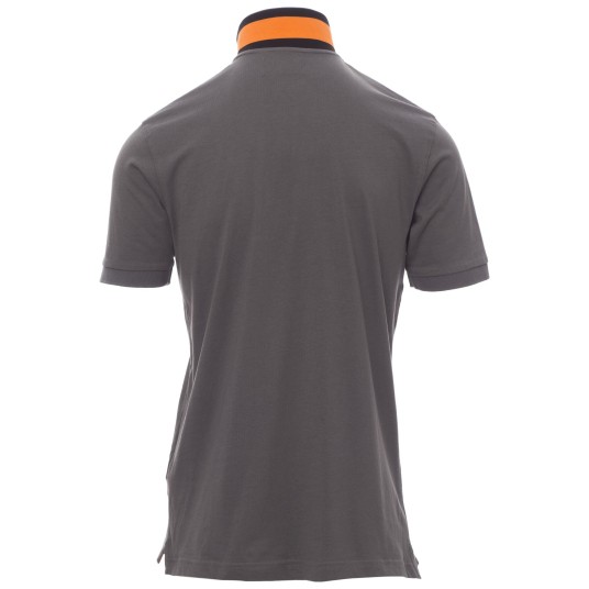 KOSZULKA POLO KRÓTKI RĘKAW MEMPHIS - ZADYMIONY-ŻYWY POMARAŃCZOWY-CZARNY