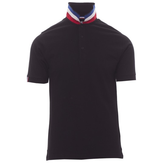KOSZULKA POLO KRÓTKI RĘKAW NATION - CZARNY-FRANCJA