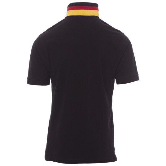KOSZULKA POLO KRÓTKI RĘKAW NATION - CZARNY-NIEMCY
