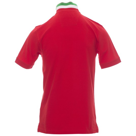 KOSZULKA POLO KRÓTKI RĘKAW NATION - CZERWONY-WŁOCHY
