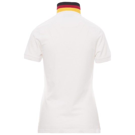 KOSZULKA POLO KRÓTKI RĘKAW NATION LADY - BIAŁY-NIEMCY