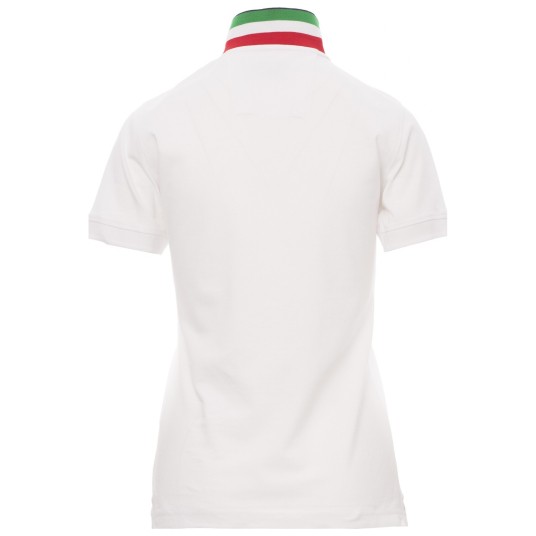 KOSZULKA POLO KRÓTKI RĘKAW NATION LADY - BIAŁY-WŁOCHY