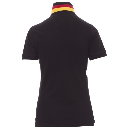 KOSZULKA POLO KRÓTKI RĘKAW NATION LADY - CZARNY-NIEMCY