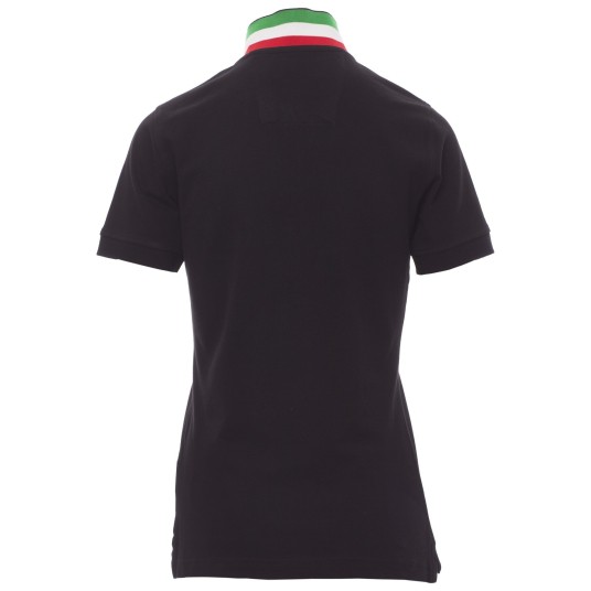 KOSZULKA POLO KRÓTKI RĘKAW NATION LADY - CZARNY-WŁOCHY