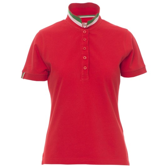KOSZULKA POLO KRÓTKI RĘKAW NATION LADY - CZERWONY-WŁOCHY