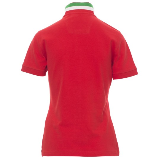 KOSZULKA POLO KRÓTKI RĘKAW NATION LADY - CZERWONY-WŁOCHY