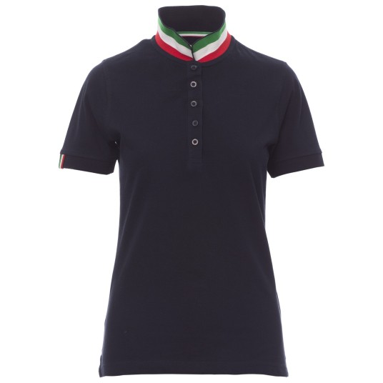 KOSZULKA POLO KRÓTKI RĘKAW NATION LADY - GRANATOWY-WŁOCHY