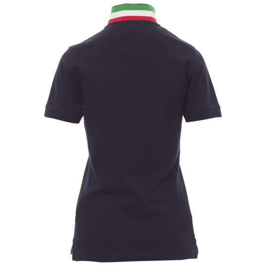 KOSZULKA POLO KRÓTKI RĘKAW NATION LADY - GRANATOWY-WŁOCHY
