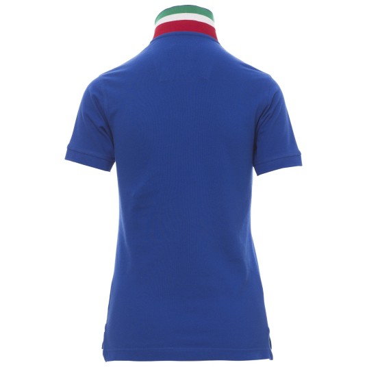 KOSZULKA POLO KRÓTKI RĘKAW NATION LADY - KRÓLEWSKI NIEBIESKI-WŁOCHY