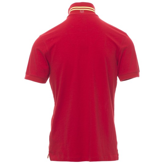 KOSZULKA POLO KRÓTKI RĘKAW NAUTIC - CZERWONA PASJA-BIAŁO-ŻÓŁTY FLUO